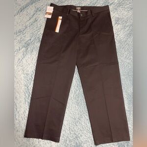 NWT Mens Merona Ultimate Khaki Pants 40x30 Black Classic Flat Front Straight Leg